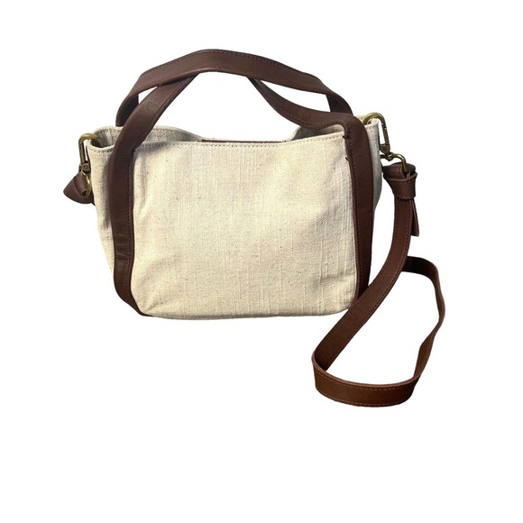 Madewell Handbags - Madewell The Sydney Crossbody Bag Cotton-Linen Edition NWT Adjustable Leather